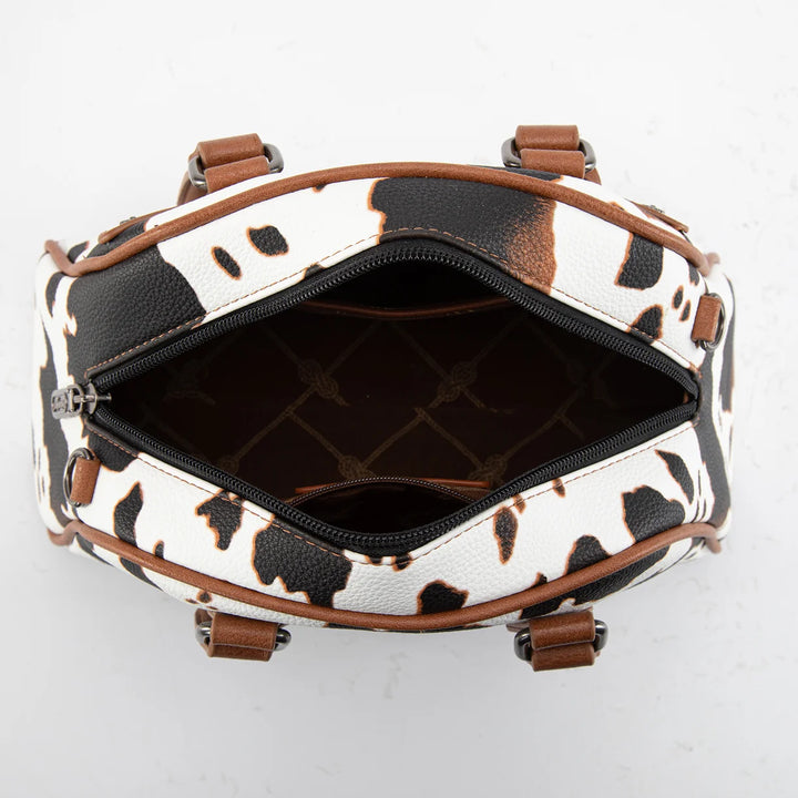 Wrangler Cow Print Satchel/Crossbody Bag - BR
